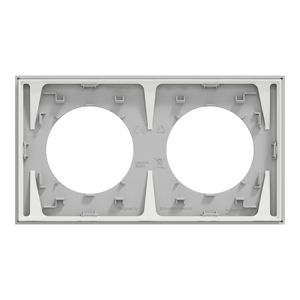 Odace plaque 2 postes gris galet